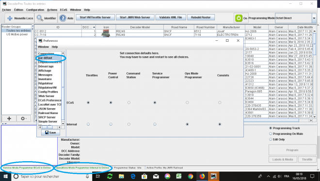 JMRI ECOS Settings Defaut.png