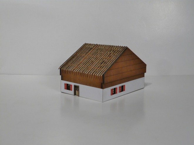 Maquette carton, maquette en carton, maquette carton imprimé, ferme comtoise, maquette enfant, maquette junior, maquette ferme, ferme HO, ferme 87, 4.JPG