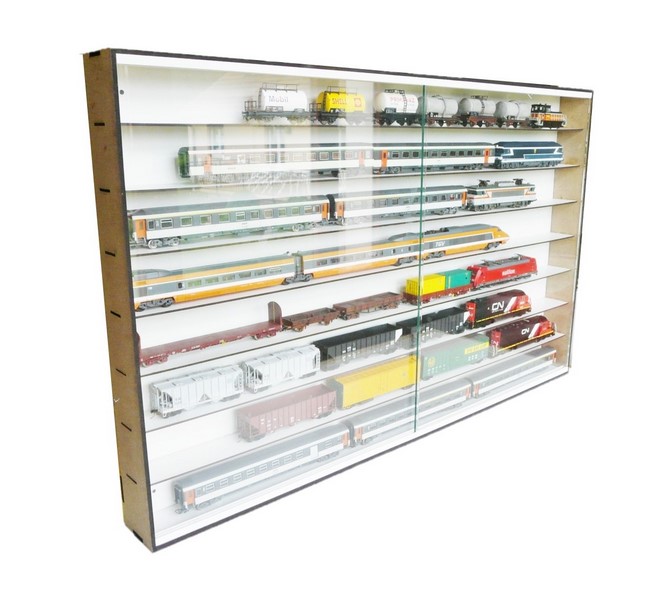 vitrine train electrique, vitrine train miniature, vitrine murale miniature collection train auto, vitrine mural, vitrine train ho, vitrine pour jouet, vitrine train ho, 1, BOIS MODELIS.jpg