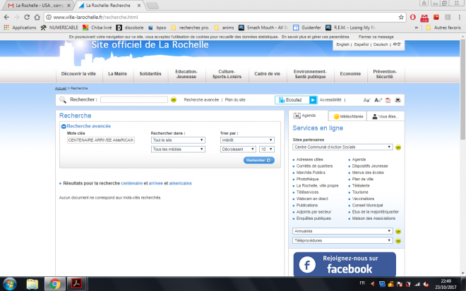 20171023 Echec recherche infos centenare site web La Rochelle.png
