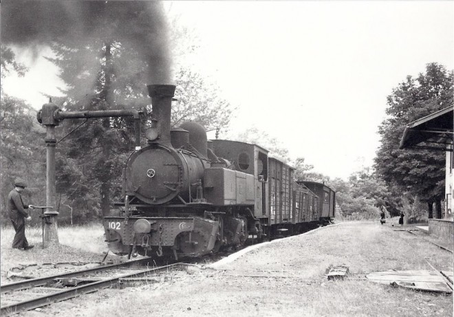 BVA 650-03 - Train MV, loco 020+020 T n° 102 en gare de PANDRIGNES ST-PAUL.jpg