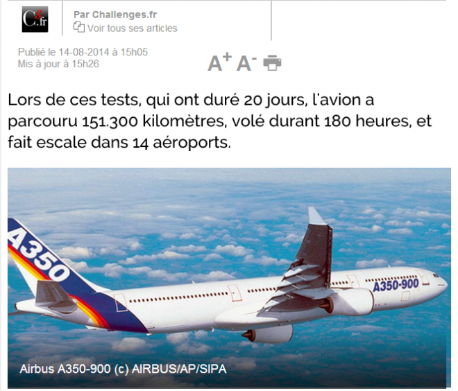 Le nouvel A350 d'Airbus paré pour être homologué après une série de tests - Challenges.png