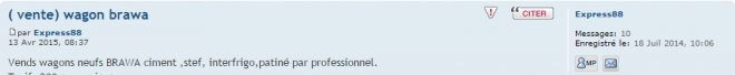Forum-Train.fr • Afficher le sujet - ( vente) wagon brawa.png