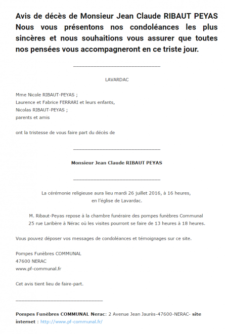 Avis de décès - Monsieur Jean Claude RIBAUT PEYAS.clipular.png